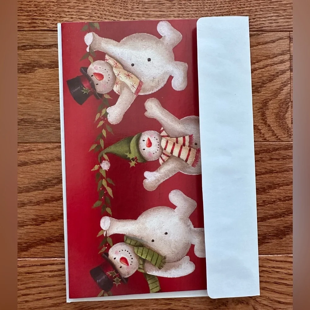 New 10 of Holiday Cards “3 Happy Snowman” with envelopes.